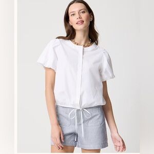 j crew Puff-sleeve tie-waist top xs